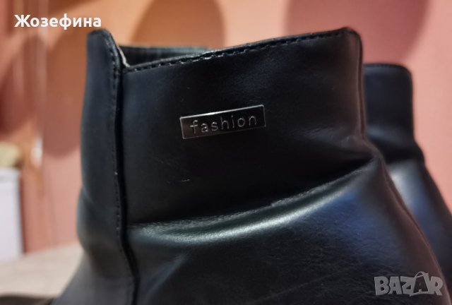 Черни боти от изкуствена кожа, снимка 9 - Дамски боти - 40384214