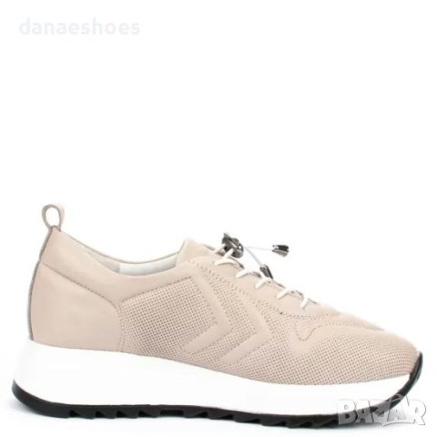 Дамски обувки от естествена кожа в бежов цвят , снимка 3 - Дамски ежедневни обувки - 42277873