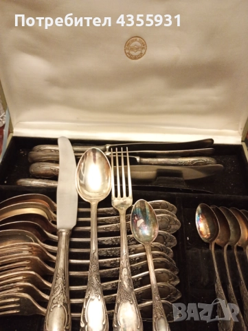 Нов комплект дебело посребрени старинни руски прибори посребрени стари прибори , снимка 4 - Антикварни и старинни предмети - 52172581