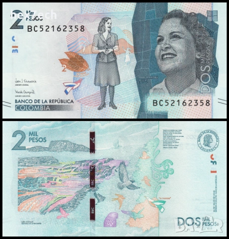 ❤️ ⭐ Колумбия 2018 2000 песос UNC нова ⭐ ❤️