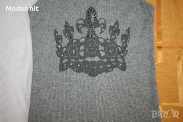 Сив топ/потник с капси, снимка 4 - Потници - 50835935