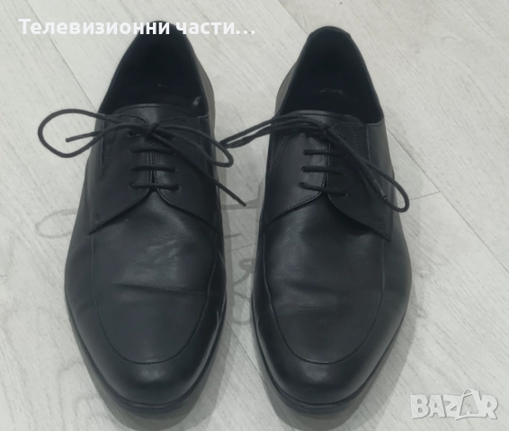 Оригинални официални мъжки обувки Andrews Андрюс 43 номер от естествена кожа, в черен цвят, снимка 3 - Официални обувки - 52867544