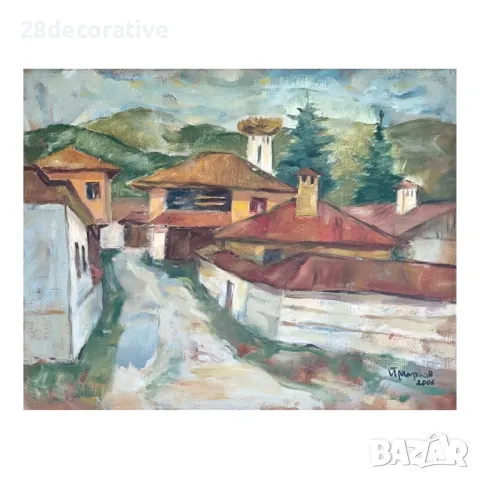 Картина в дървена рамка с подпис, снимка 2 - Картини - 47294866