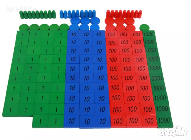 Дървен комплект Монтесори за ранно обучение математика в кутия , снимка 2 - Образователни игри - 34880431