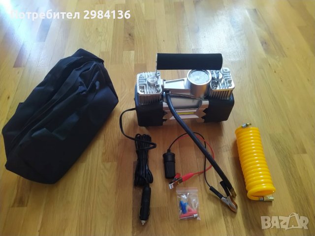 Автокомпресор 12V, два цилиндъра, с чанта, снимка 2 - Аксесоари и консумативи - 39418580