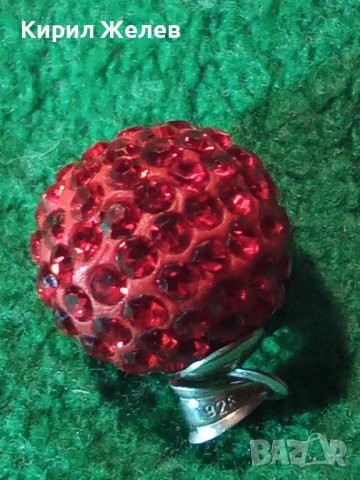 БЛЕСТЯЩО КРИСТАЛНО АРТ МЕДАЛЬОНЧЕ СРЕБРО 925 ПЕНДАНТ ТОПЧЕ за КОЛИЕ 28752, снимка 2 - Колиета, медальони, синджири - 39267353