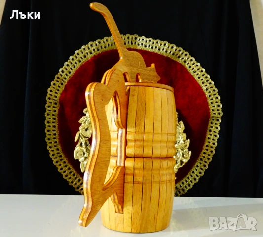 Дървена халба с капак Heineken. , снимка 4 - Антикварни и старинни предмети - 53574782