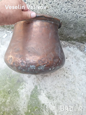 Голямо медно гърне/кашпа/саксия, снимка 5 - Декорация за дома - 51306021