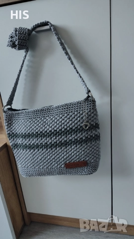 Дамска плетена чанта с дълга дръжка, ръчно изработена, снимка 13 - Чанти - 42698885