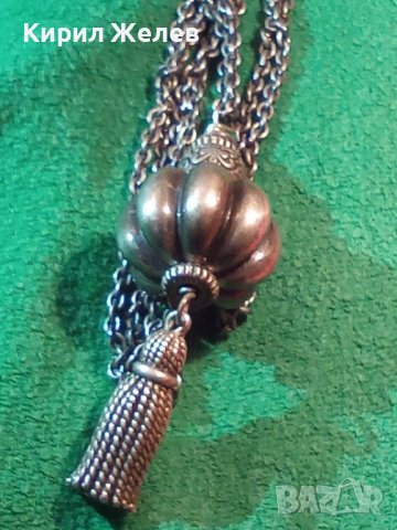 РЕТРО АРТ ДЕКО ВИСУЛКА МЕДАЛЬОН МЕДНА ПОСРЕБРЕНА с ВЕРИЖКА МАЙСТОРСКА ВИНТИДЖ ИЗРАБОТКА 27932, снимка 2 - Колиета, медальони, синджири - 37097591