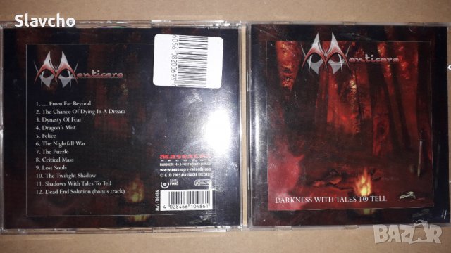 Компакт диск на група - Manticora – Darkness With Tales To Tell (2001, CD), снимка 6 - CD дискове - 39477079