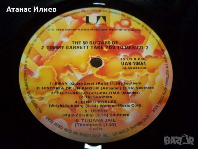 The 50 guitars of Tommy Garet take you to Mexico, UAB 1045, 1980г., снимка 5 - Грамофонни плочи - 50926555