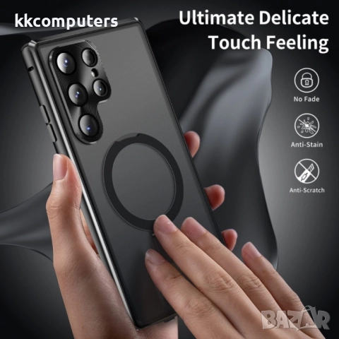 Samsung Galaxy S23 Ultra 5G MagSafe Magnetic Privacy Frosted Tempered Glass Holder Удароустойчив Кал, снимка 5 - Калъфи, кейсове - 52872500