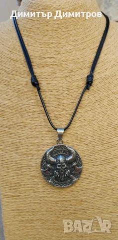 Мъжки викингски медальон от стомана. Бижута Луди гъби.
