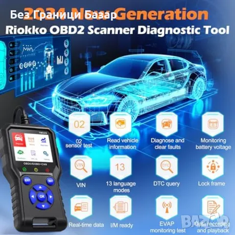Нов Професионален OBD2 четец на кодове с 10 функции и тест на батерията, снимка 6 - Друга електроника - 47272643