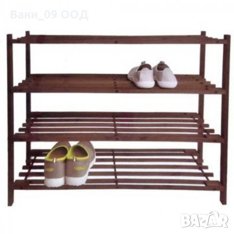Дървена етажерка за обувки на 4 нива, снимка 1 - Етажерки - 32868513