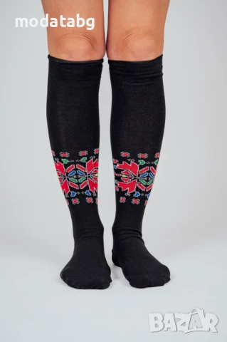 3/4 МОДЕЛ ШЕВИЦА ЗА ТАНЦИ (БЯЛ ЧЕРВЕН И ЧЕРЕН ЦВЯТ) , снимка 4 - Дамски чорапи - 50683336