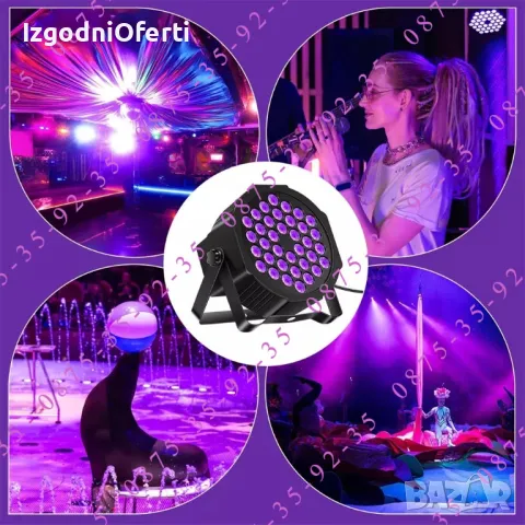 +ДИСТАНЦИОННО 36 LED Диско Прожектор Парти Дискотечен лед Проектор PAR, снимка 4 - Прожектори - 49417336