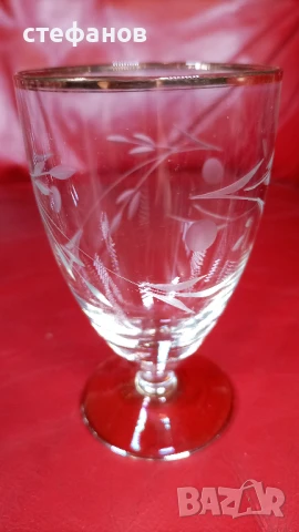 Страхотен ракиен комплект от едно време, златни кантове, ръчна гравюра, снимка 7 - Антикварни и старинни предмети - 51327190