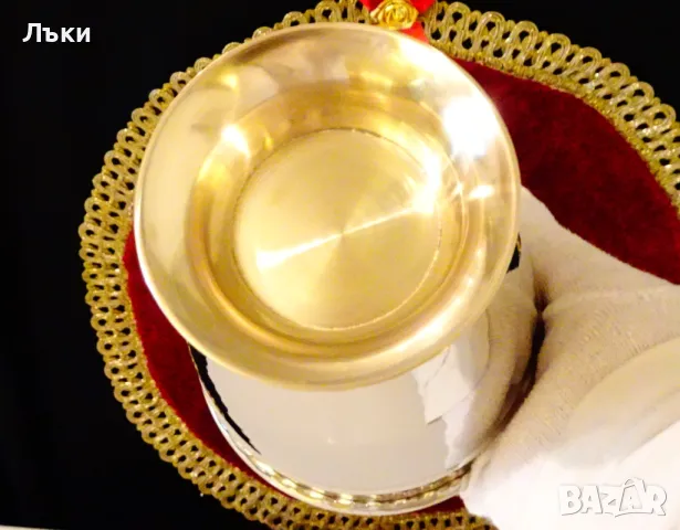  Посребрен бокал,халба,чаша,месинг,800 мл. , снимка 4 - Антикварни и старинни предмети - 48176606