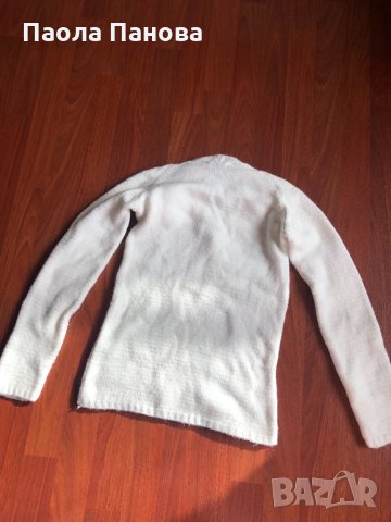 Бяла плетена блуза , снимка 3 - Блузи с дълъг ръкав и пуловери - 34731853