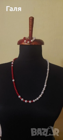 Празнични бижута - часовник, гривни и колиета от перли и естествени камъни, кристали Сваровски и др., снимка 18 - Бижутерийни комплекти - 51428314