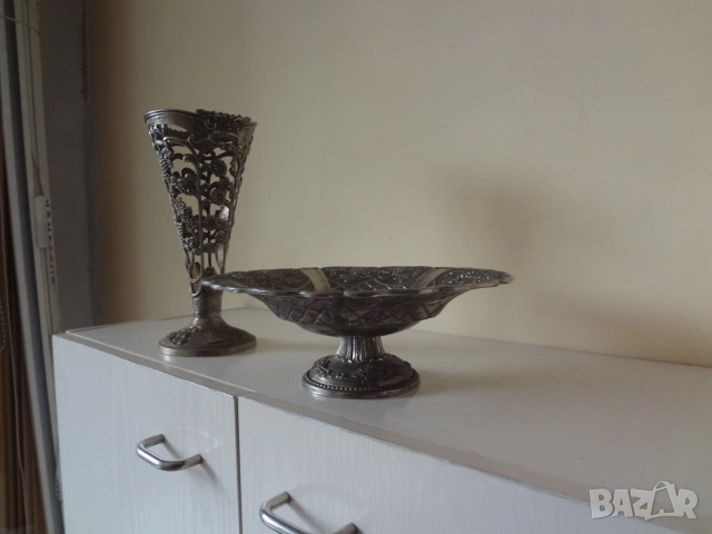Метална ваза + купа от Германия, снимка 16 - Антикварни и старинни предмети - 53155282