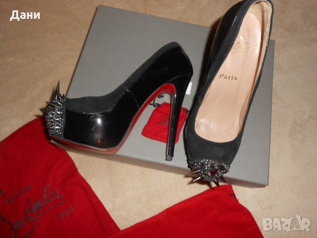 Christian Louboutin Asteroid 140 suede and patent-leather pumps, снимка 10 - Дамски елегантни обувки - 26637968