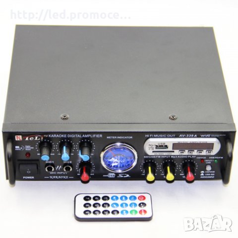 усилвател с караоке функция , еквалайзер Мp3, USB, SD, FM РАДИО , дистанционно управление., снимка 4 - Ресийвъри, усилватели, смесителни пултове - 27197328