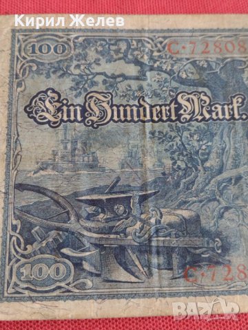 Райх банкнота 100 марки 1910г. Германия рядка за колекционери 28291, снимка 9 - Нумизматика и бонистика - 37144515