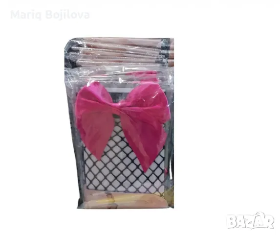 Къси чорапи от черна мрежа, с панделка, снимка 2 - Дамски чорапи - 49327483