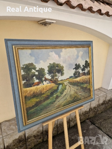 Масло картина автор пейзаж платно рамка , снимка 6 - Картини - 51558481