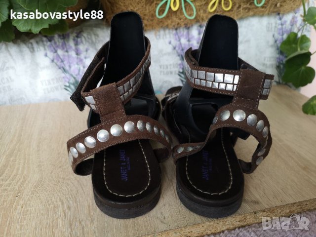 Сандали Janet и Janet 39 н. Естествен велур , снимка 10 - Сандали - 36841125