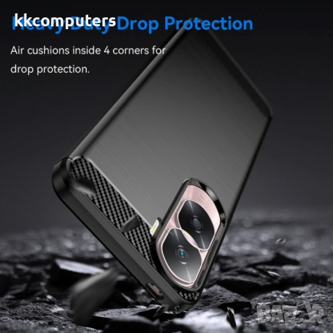 Honor 90 Lite Удсароустойчив Carbon Fiber Калъф и Протектор, снимка 4 - Калъфи, кейсове - 53140086