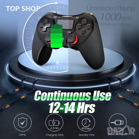 Джойстик -Безжичен контролер TERIOS, съвместим с PS4/PS4 Pro/PS4 Slim, снимка 5 - Аксесоари - 48622140