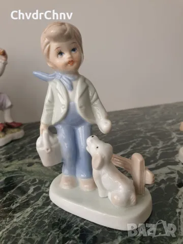 8бр малки порцеланови фигури/деца-музиканти-ученик/статуетки 12-17см, снимка 2 - Статуетки - 50289701