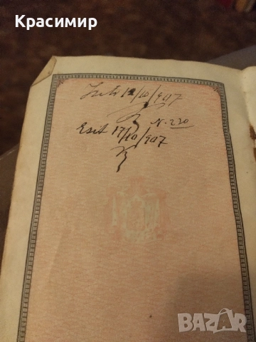 Годишенъ Паспортъ 1907 г Фердинанд | ., снимка 7 - Колекции - 52418149
