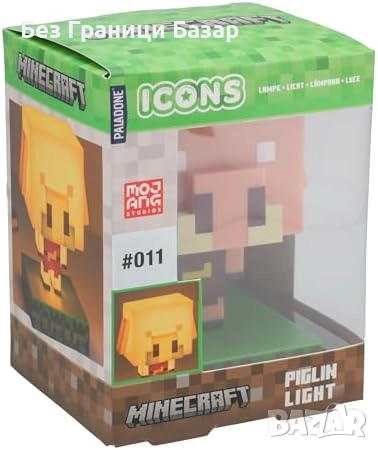 Нова Minecraft Piglin LED лампа мини фигурка за декор и гейминг стаи деца, снимка 3 - Други - 51590280