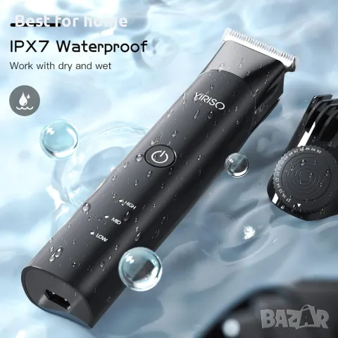 Мъжки тример за брада, коса с кабел/без кабел  YIRISO, снимка 6 - Тримери - 50390791