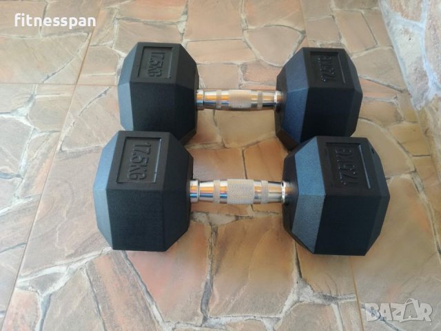 Хексалгенови дъмбели 2 бр. х 17,5 кг., снимка 2 - Фитнес уреди - 37596736