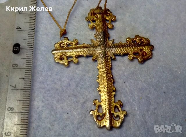 СТАР в БАРОКОВ СТИЛ ПОЗЛАТЕН ГОЛЯМ НАГРЪДЕН КРЪСТ МАЙСТОРСКА РЕТРО АРТ ИЗРАБОТКА 38144, снимка 4 - Антикварни и старинни предмети - 51255663