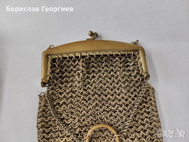 Старо метално портмоне плетено, снимка 2 - Колекции - 43284719