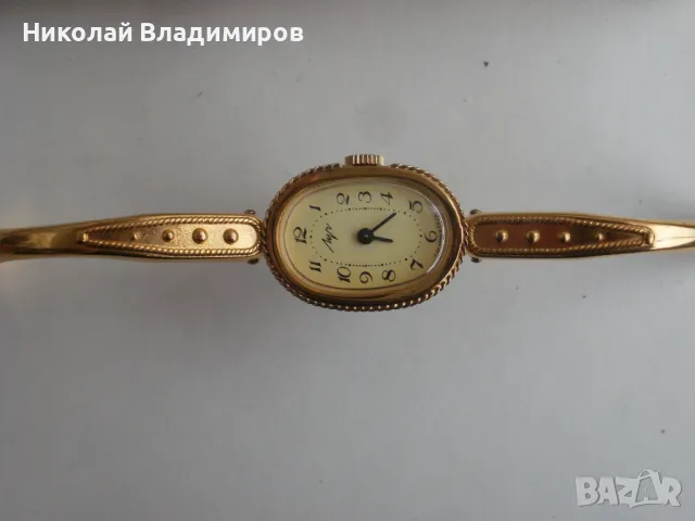 Руски дамски ръчен часовник позлатен, снимка 5 - Дамски - 49874505