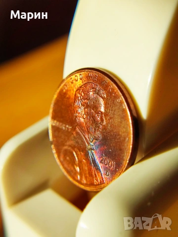 Мемориална монета 2001-D Lincoln One Cent нова с грешка в двойното ламиниране, снимка 3 - Нумизматика и бонистика - 53069900