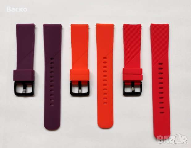 Силиконови каишки за Samsung Galaxy Watch Active 2, Huawei Watch GT2 /42мм/ - 20мм, снимка 4 - Каишки за часовници - 32247573