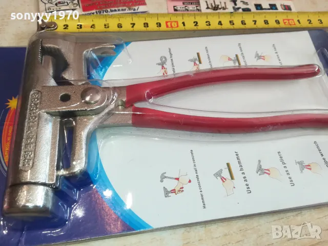 Мултифункционални клещи с чук и удобни гумени дръжки. Размери: 20х11 см 1612241604, снимка 9 - Клещи - 48367716