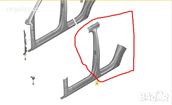 80A809847ASTL,лява колонка средна,праг задна част AUDI Q5 2019-2023, снимка 2 - Части - 50336333