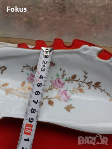 Порцелан подносче плато чиния на Limoges с позлата, снимка 6 - Антикварни и старинни предмети - 53384632
