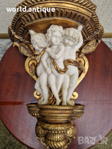 Уникална стара антикварна конзола за стена , снимка 4 - Други ценни предмети - 53063577