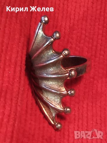 СТАР КРАСИВ ПОСРЕБРЕН АРТ ДЕКО СТИЛ МЕДЕН ПРЪСТЕН 27184, снимка 4 - Пръстени - 36870549